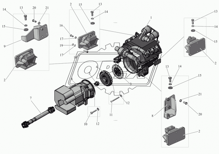 323482083219 Корзина сцепления FAW J5,J6; 3482083219 ,3482083113 , 3482083041 , 3482083038 , 3482083032 б/упаковки КАМАЗ-УВК